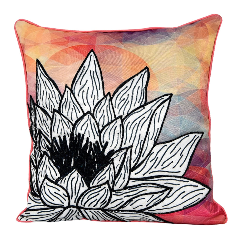 Home Decor Floral Digital Print Cushion Cover 16" X 16" Decorative Floral Printed Cushion Pillow Case…