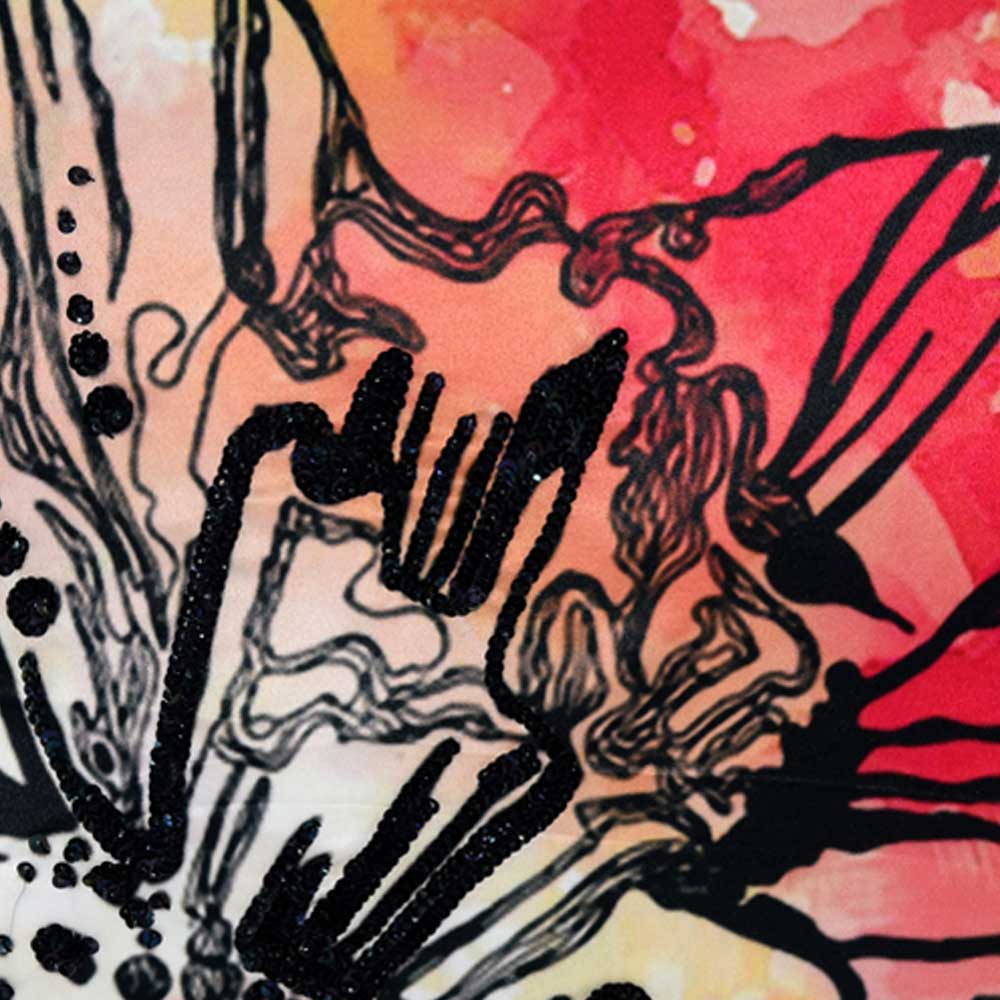 Polyester Designer Lily Digital Printed Cushion Cover 16" X 16" Home Decor Office Living Room Sofa Car Chair Floral Printed Cushion Cover…