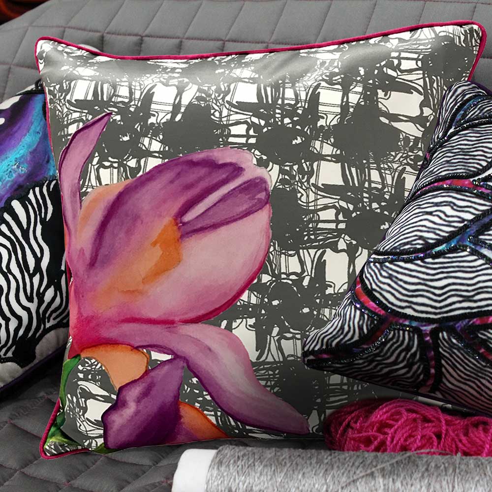 Hand Painted Flower Print Glory of Snow Printed Cushion Cover 16" X 16" Patio Garden Outdoor Living Room Floral Cushion Cover…