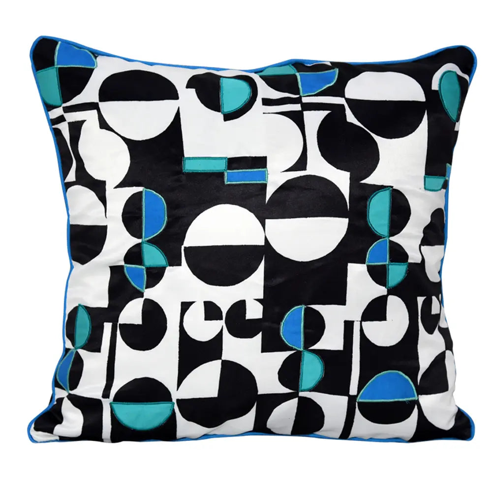 Geometric Digital Printed Designer Cushion Cover Black and White Home Decor Digital Pillow Cushion Case 16" X 16"…