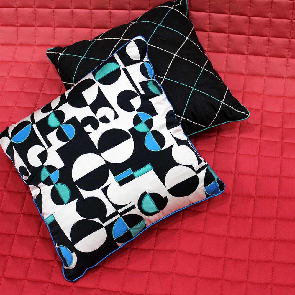 Geometric Digital Printed Designer Cushion Cover Black and White Home Decor Digital Pillow Cushion Case 16" X 16"…