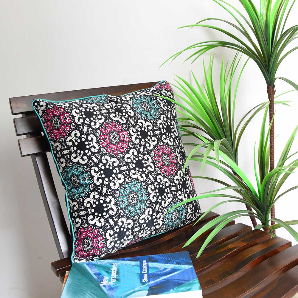 Decorative Abstract Design Cushion Digital Print Cushion Cover Poly Personalized Case Pillow Cover Black and White 16" X 16"…