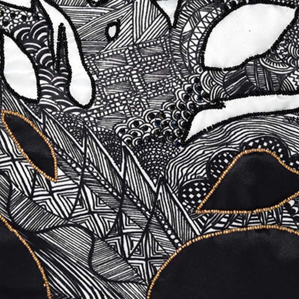 Designer Cushion Case Nature and Floral Garbrielle Digital Print Cushion Cover Hand Sketched Tree Pillow Cushion Case Black and White 16" X 16"…
