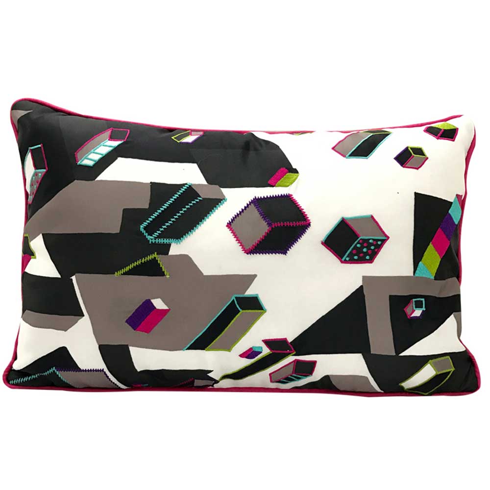 Geometric Pascal Digital Printed Pattern Cushion Cover Multi Color Cushion Case Ideal for Kid's Room Decoration 12" X 18"…
