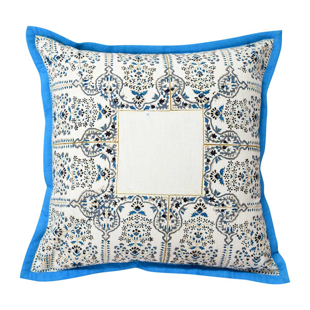 Summer Deals Viraag Block Print Cushion Covers 16" X 16" Decorative Ethnic Indian Sofa Cushion Case…