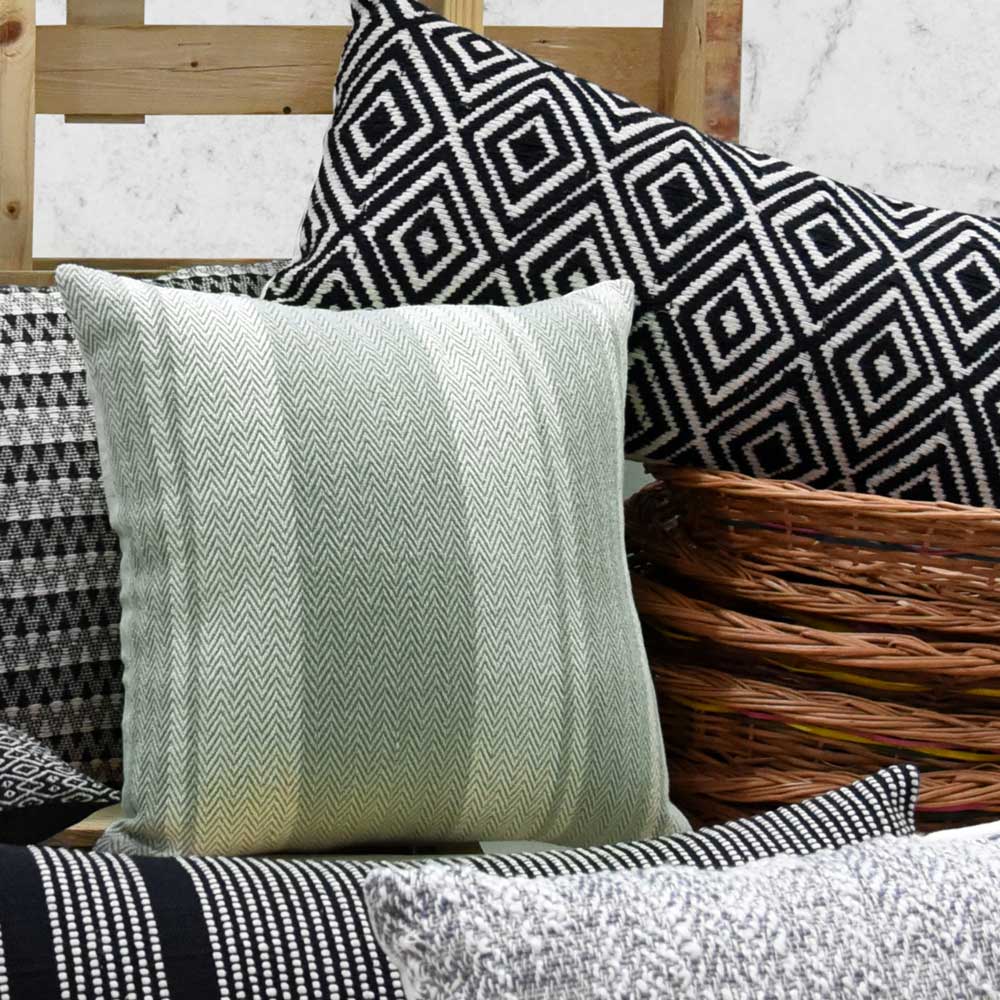 Hand Woven Cushion Cover Ashes of Grey Home Décor Stripe Car Office Chair Sofa Cushion Pillow Case 16x16…