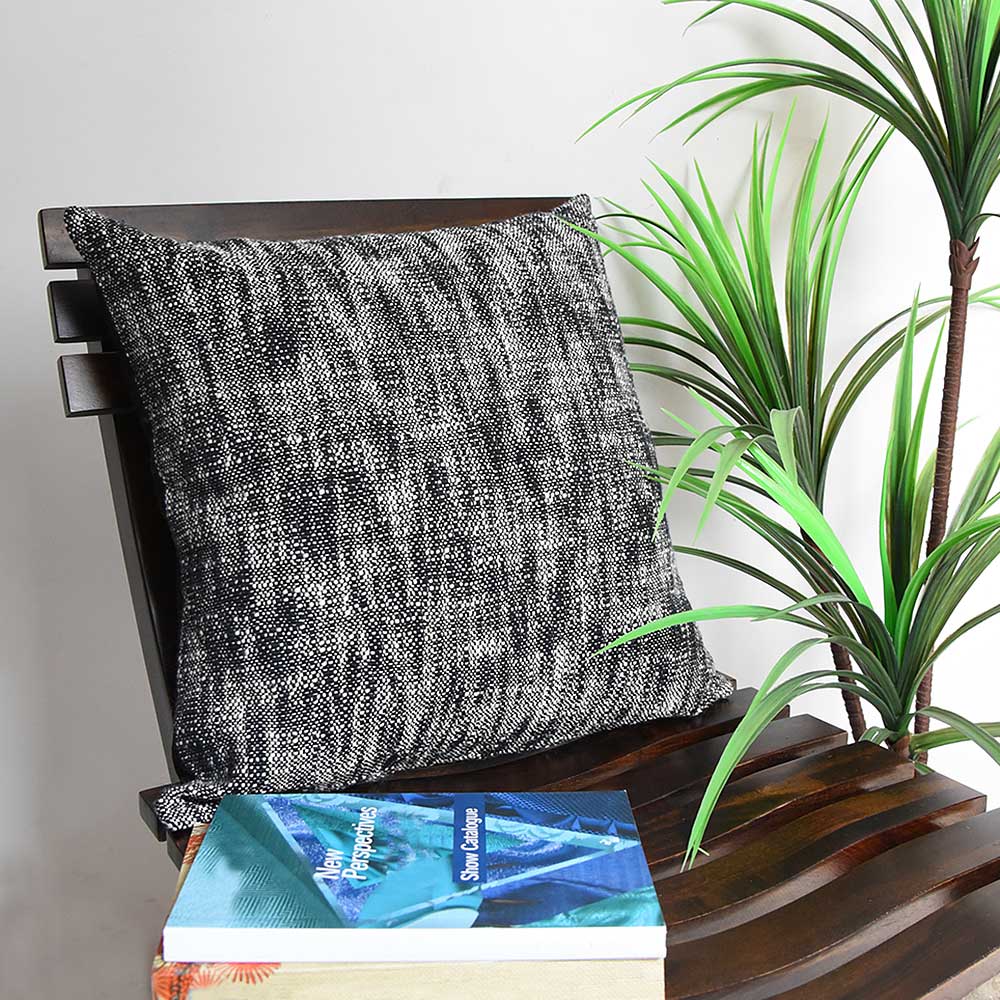 Hand Woven Cushion Cover Charcoal Possession Pattern Sofa Garden Dupion Cushion Cover 16x16…