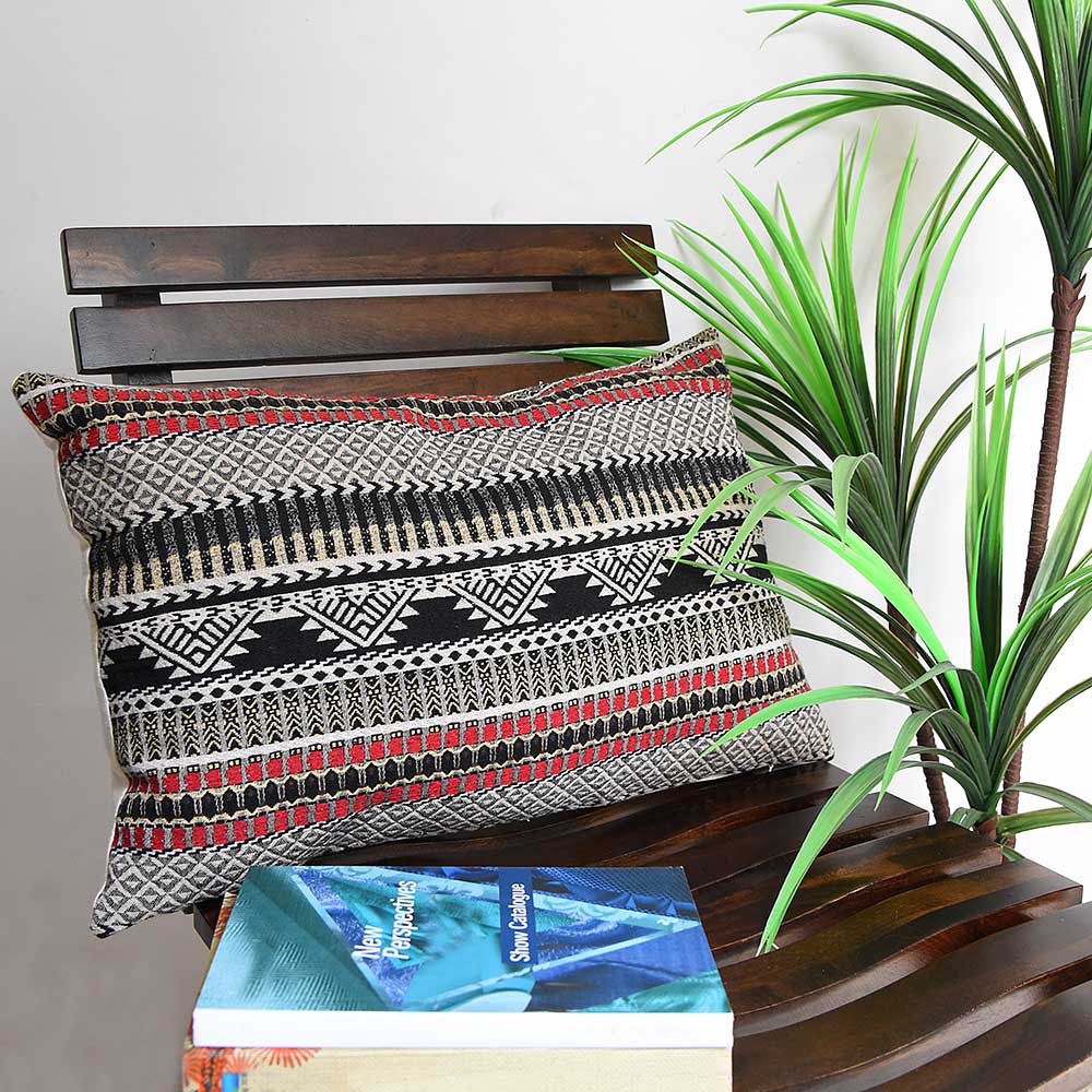 Designer Folk Geo Woven Sofa Chair Patio Decorative Cushion Cover with Zipper Closer 13x20…
