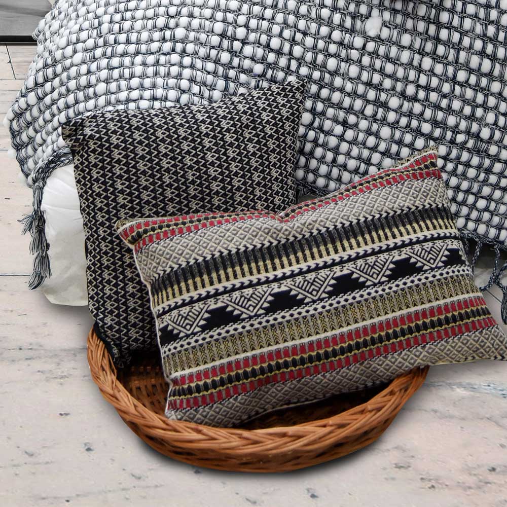 Designer Folk Geo Woven Sofa Chair Patio Decorative Cushion Cover with Zipper Closer 13x20…