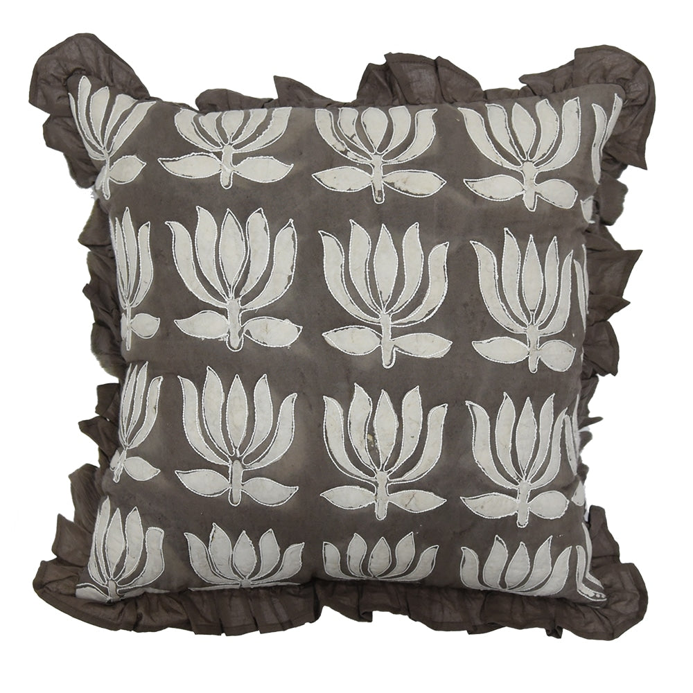 Dabu Hand Block Printed Cotton Print Cushion Cover 16x16