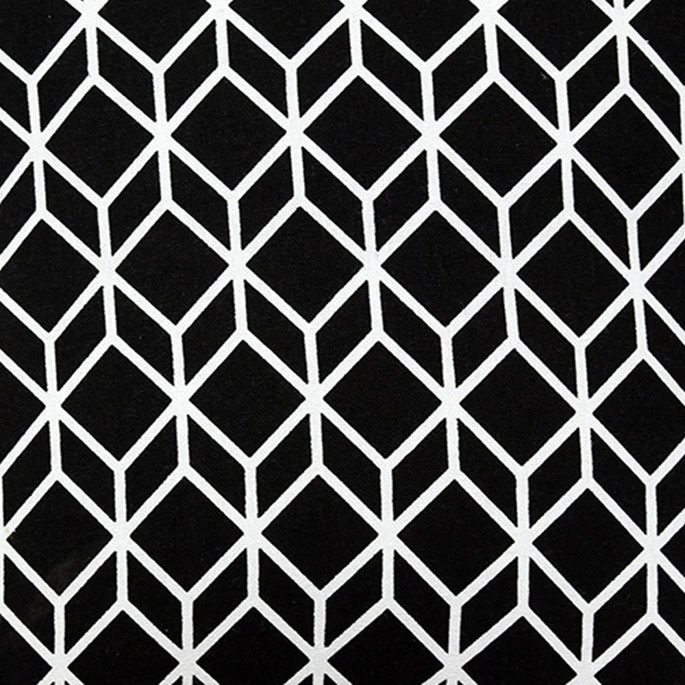 Black & White Parallel-Piped Cuboid Cushion Cover (16"X16") Cube Geometric Pattern Cushion Covers…