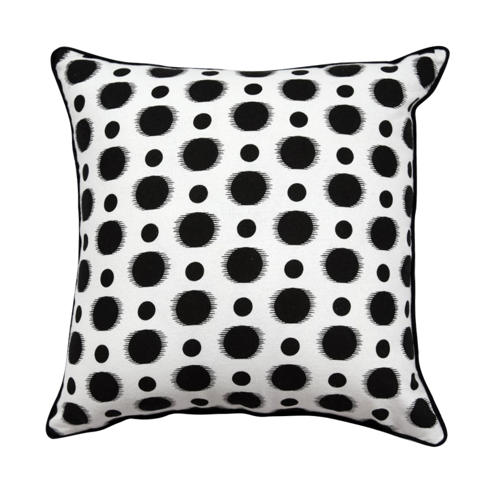 Black & White Screen Printed Cushion Cover 16x16 Geometric Cotton Cushion Cover…