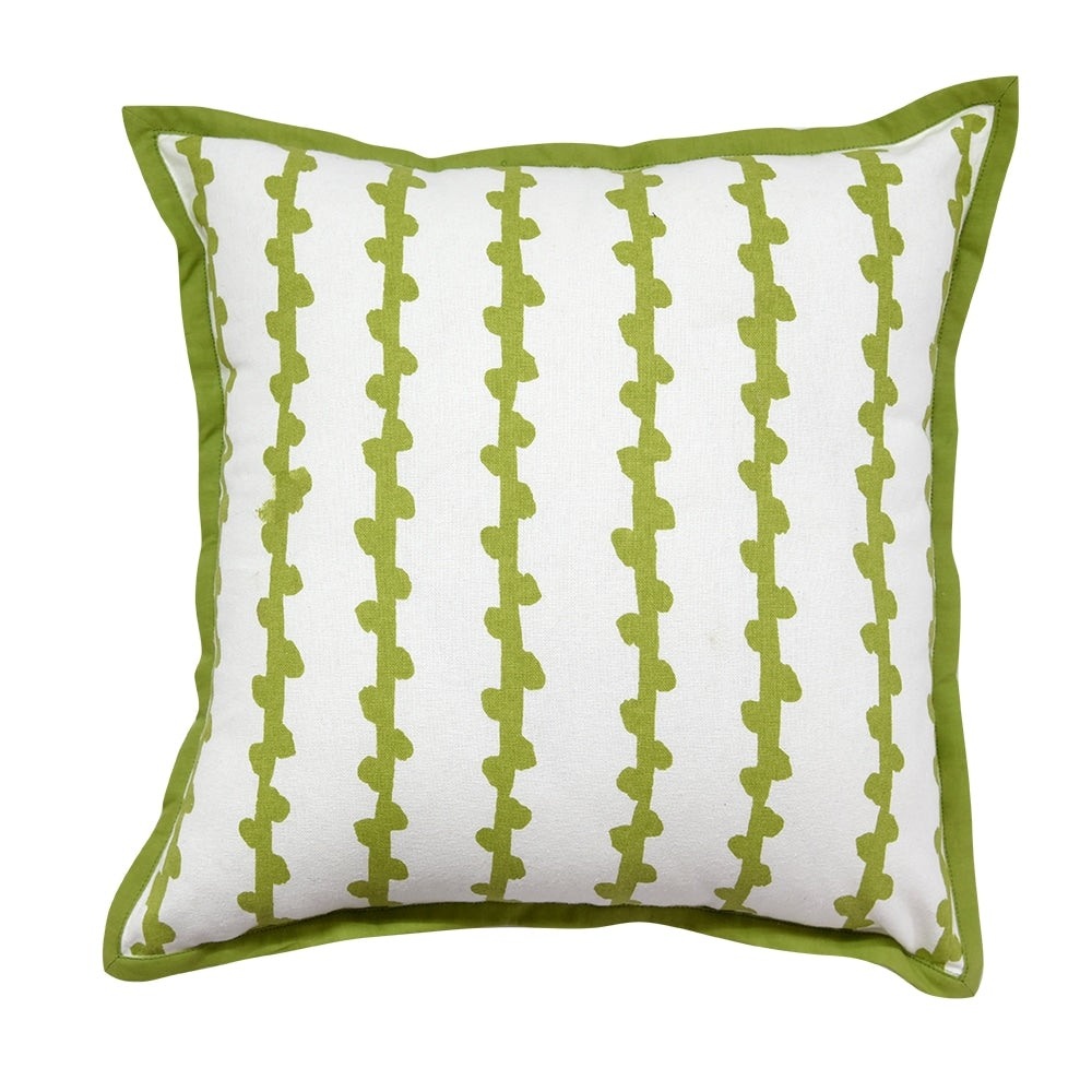 Channel Dotted Cushion Cover 16"X16" Lime Green Cotton Cushion Case Use For Garden, Outdoor, Living Room, Office, Decorative Cushion Pillow Cover…