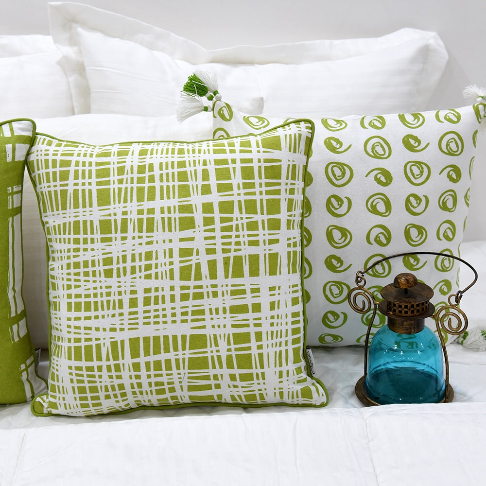 Indefinite Lined Geometric Pattern Cushion Cover 16X16(Inch)