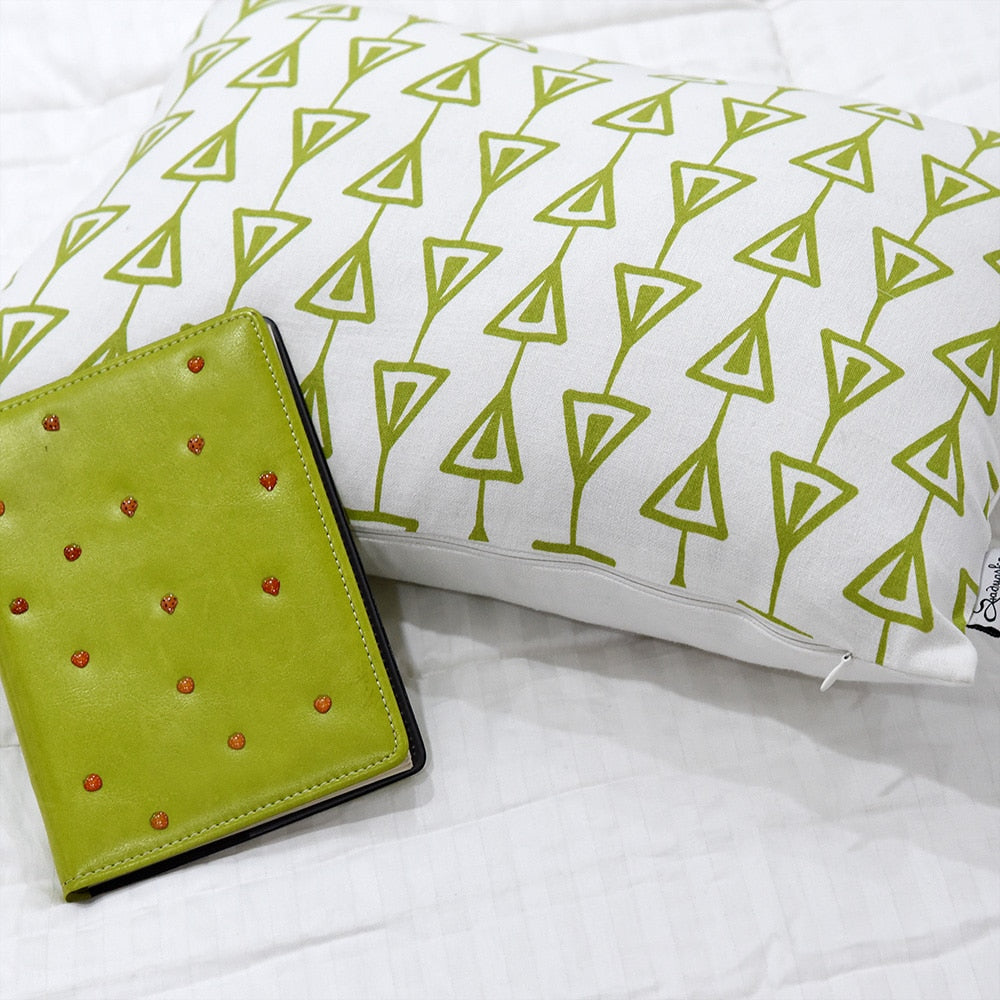 Home Decor Leashed Triangle Green Cushion Cover Patio, Garden & Outdoor, Lime Green Cotton Cushion Case 12x18…