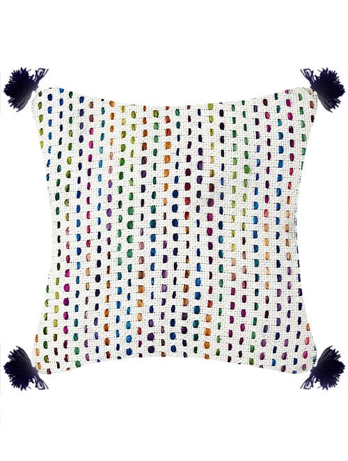 Multi Color Cushion Covers Home Decor Decorative Bed Pillow Cases with Blue Tassels…