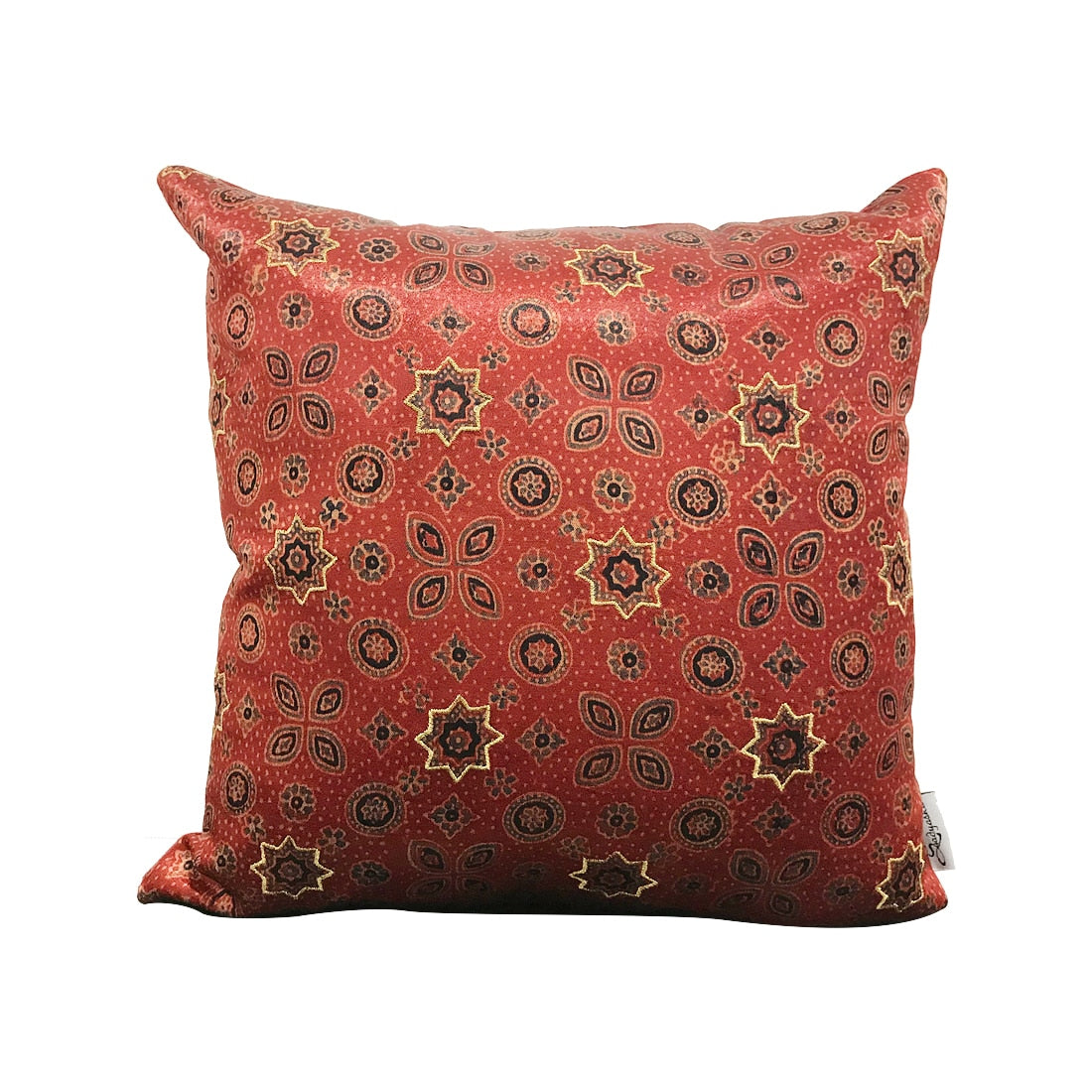 Star Ajrakh Print Maroon Pillow Sofa Cushion Cover Mushroo Fabric 16x16…