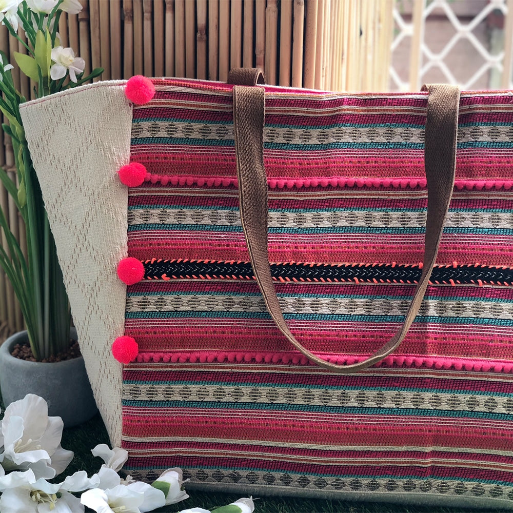 Hand Woven Cotton Tote Bag