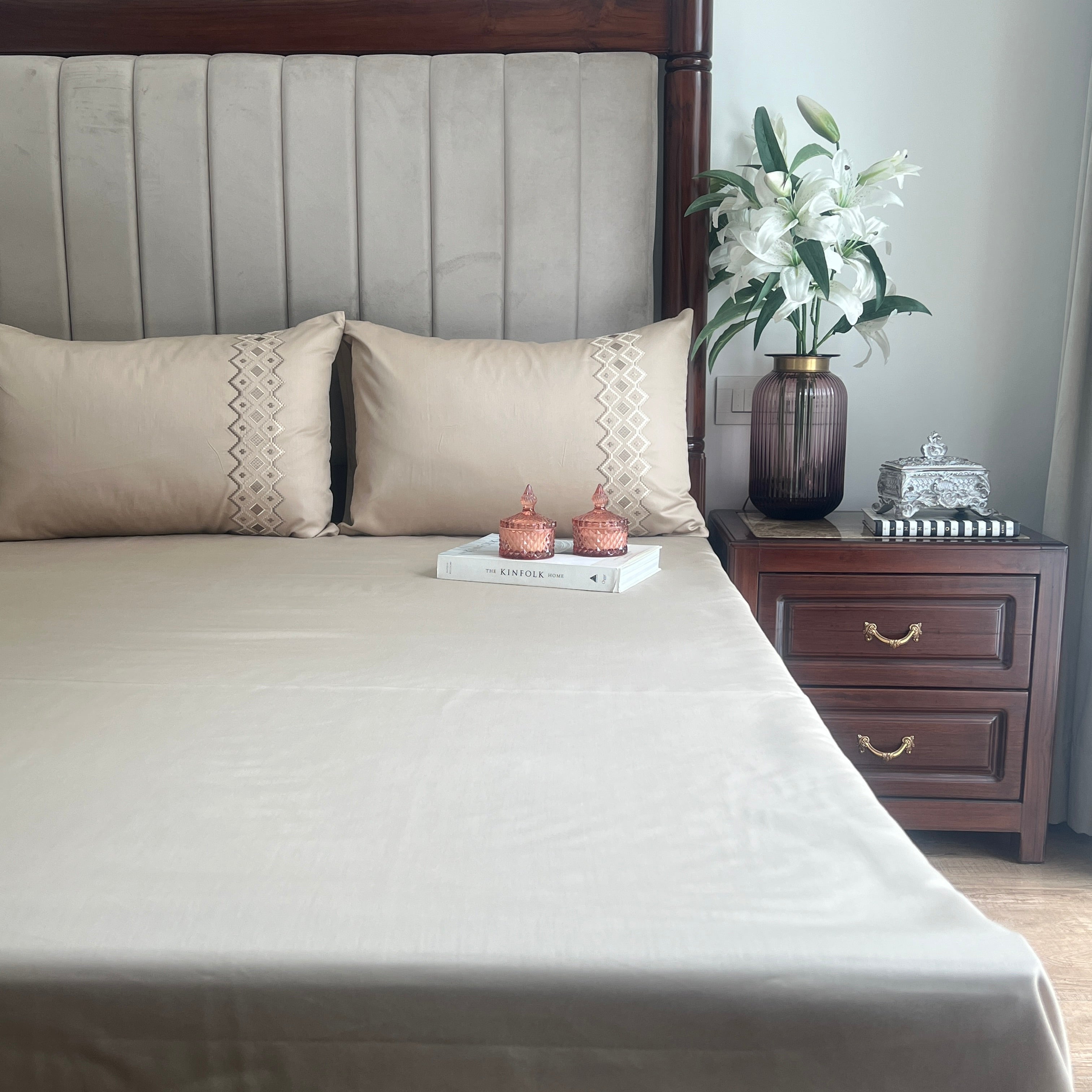 1000TC Cotton Rich Diandra Sand Syona Bedsheet Set