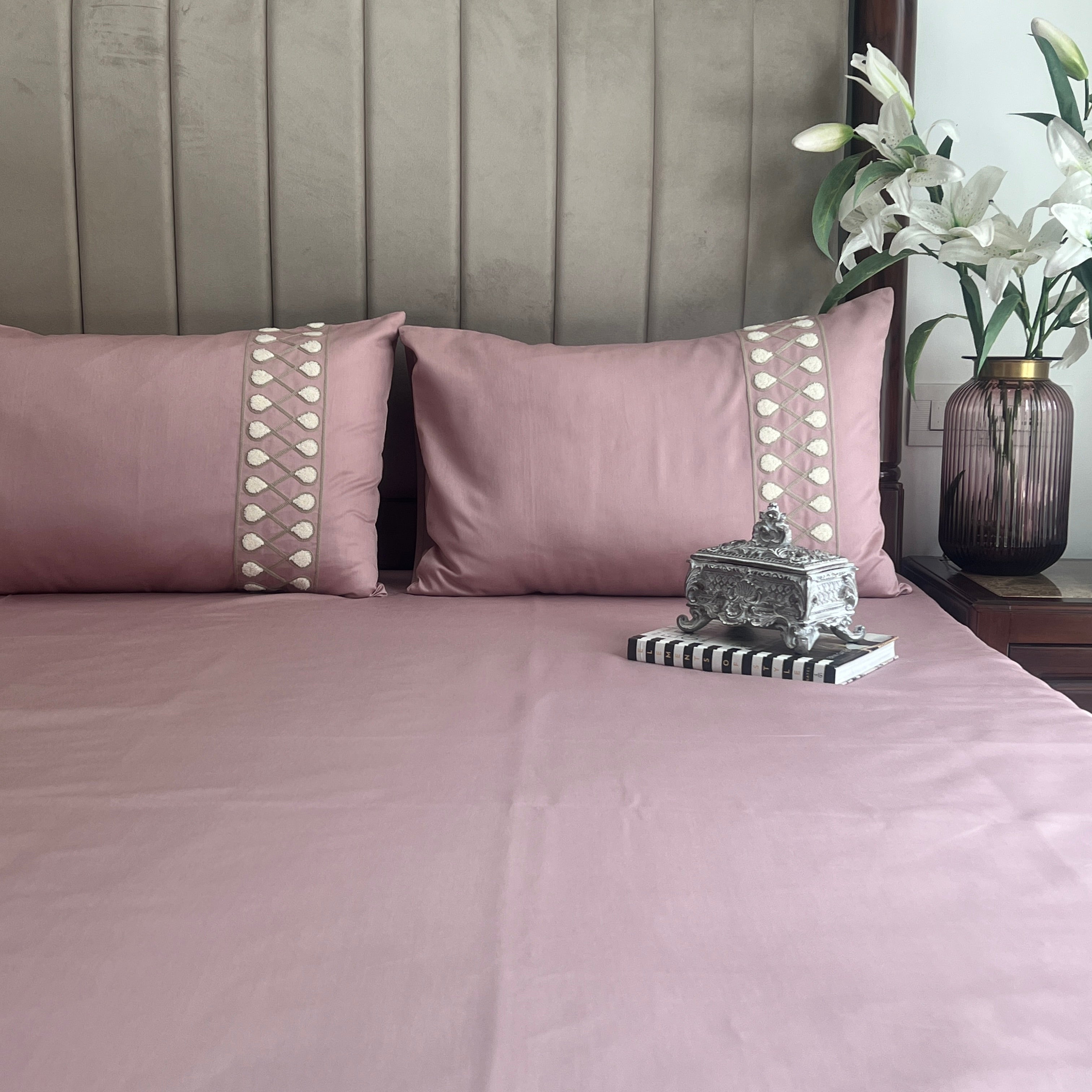 1000TC Cotton Rich Zenith Old Rose Syona Bedsheet Set