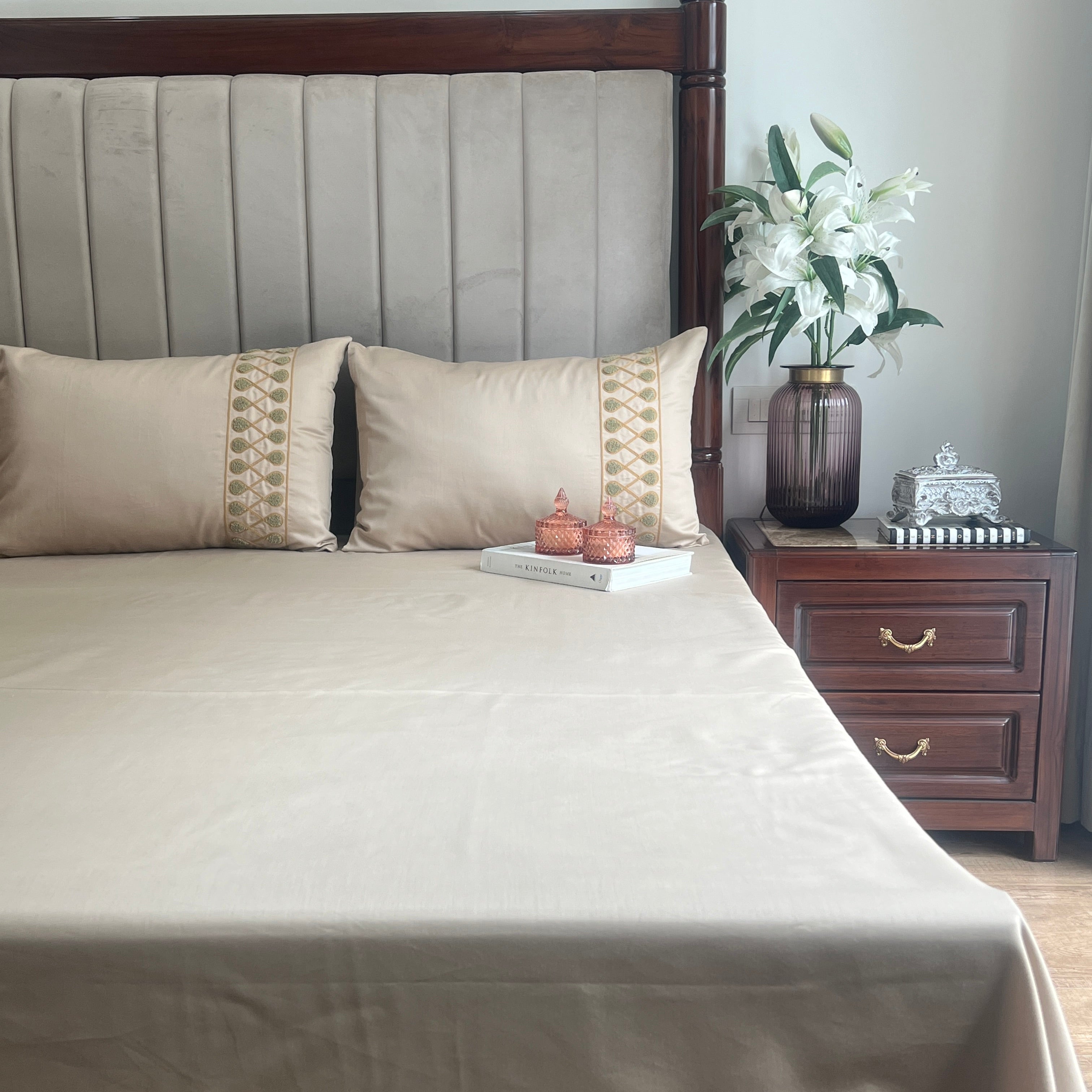 1000TC Cotton Rich Zenith Sand Syona Bedsheet Set