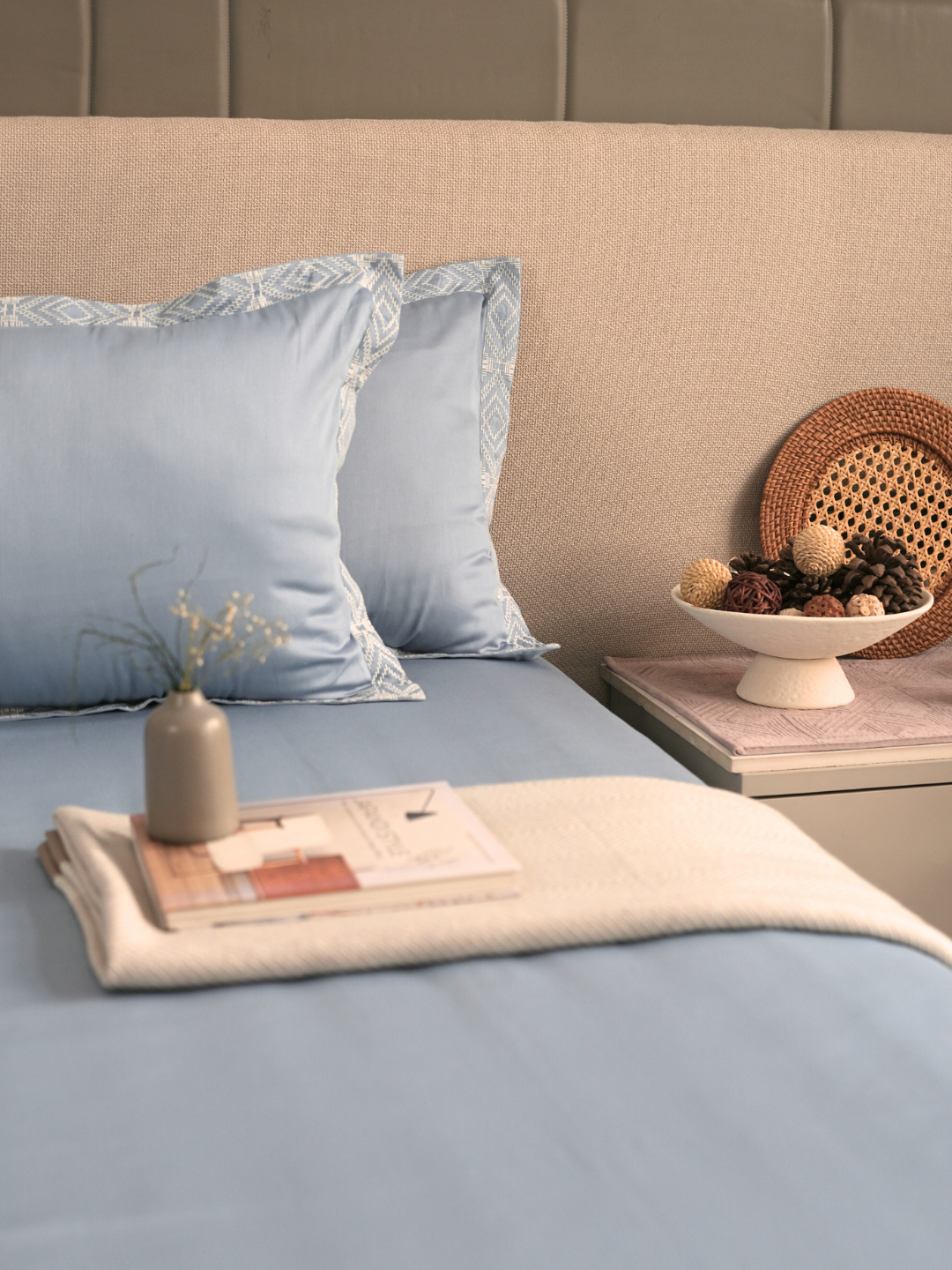 600TC Cotton Fablis Smoke Blue Beyond Bedsheet Set