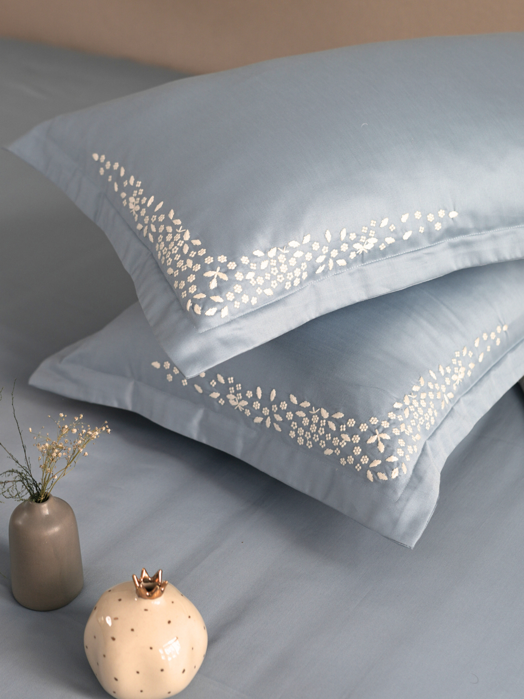 600TC Cotton Mavin Smoke Blue Beyond Bedsheet Set