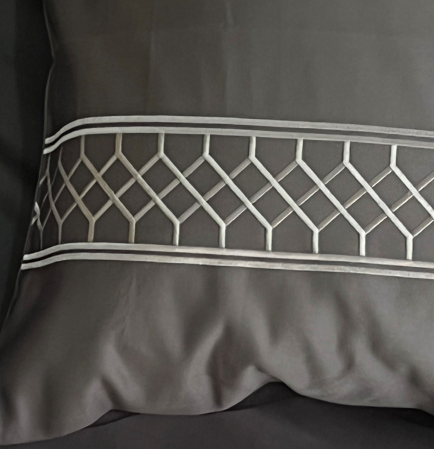 1000TC Zigzag Titanium Grey Egyptian Cotton Bedsheet Set