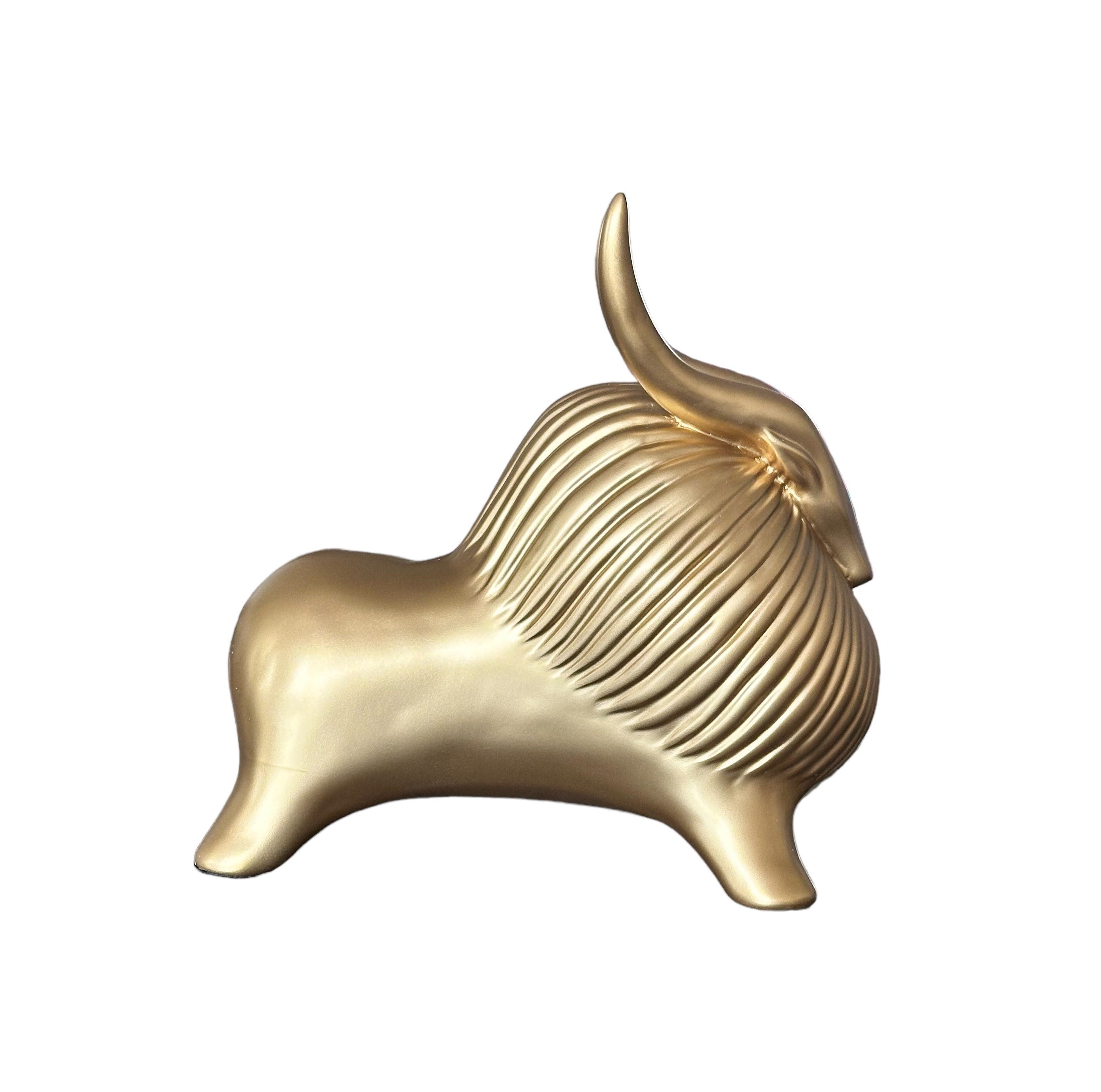 Golden Horned Yak Table Accent
