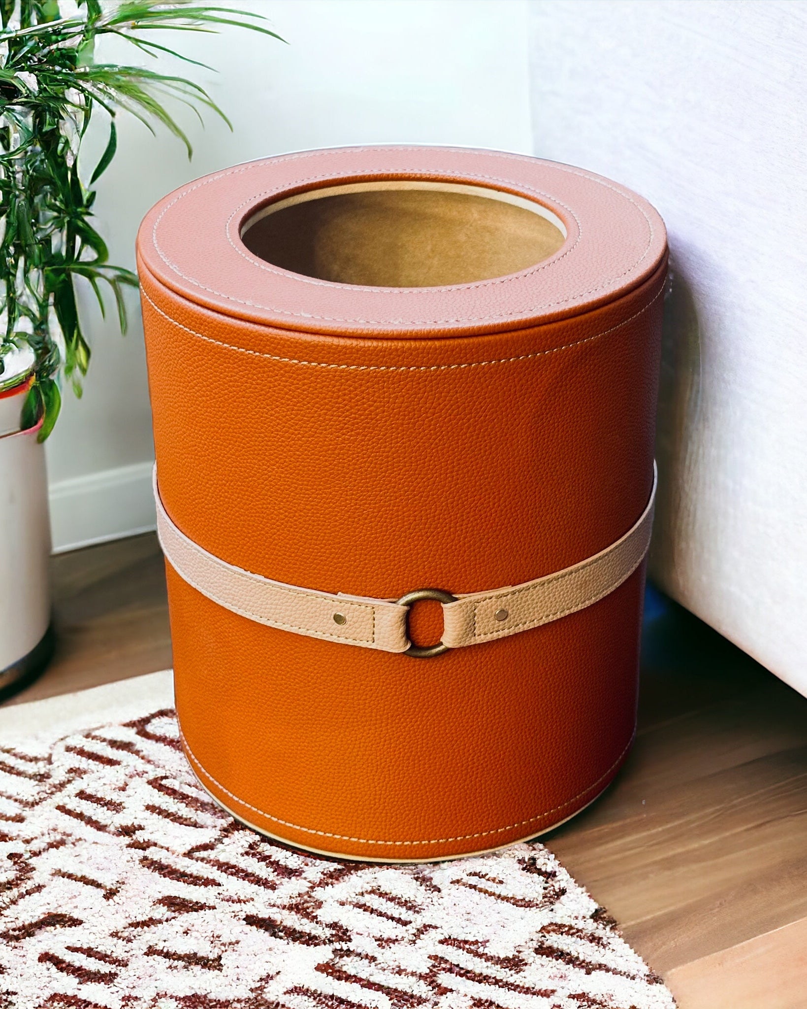 Luxora Cognac Wastebin
