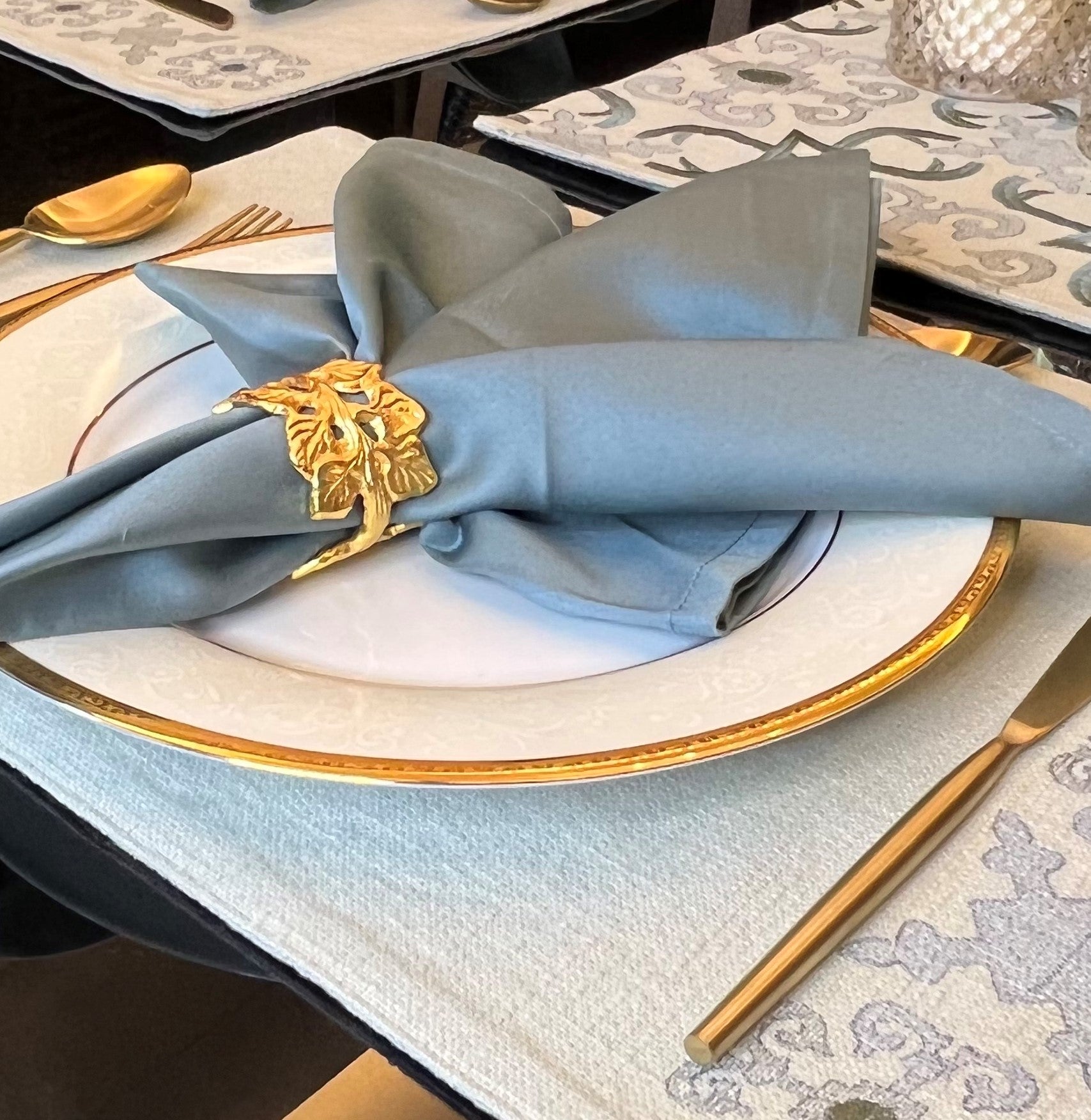 Geo Sage Green Table Linen Set (13 PC Set)