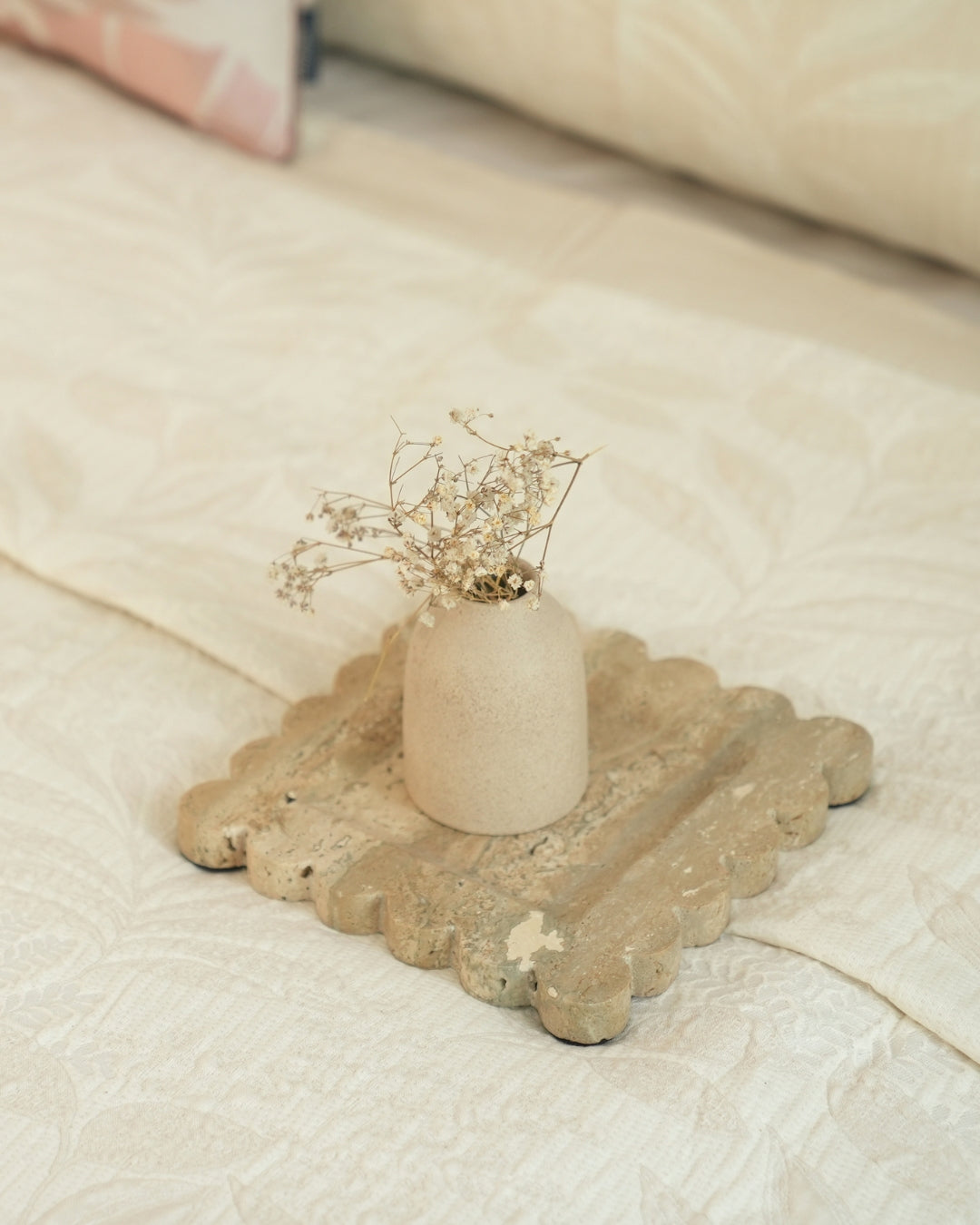 Fleur Ivory Cotton Jacquard Bedspread Set