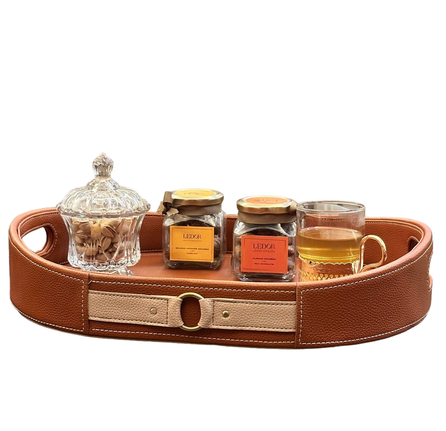 Luxora Cognac Leather Tray