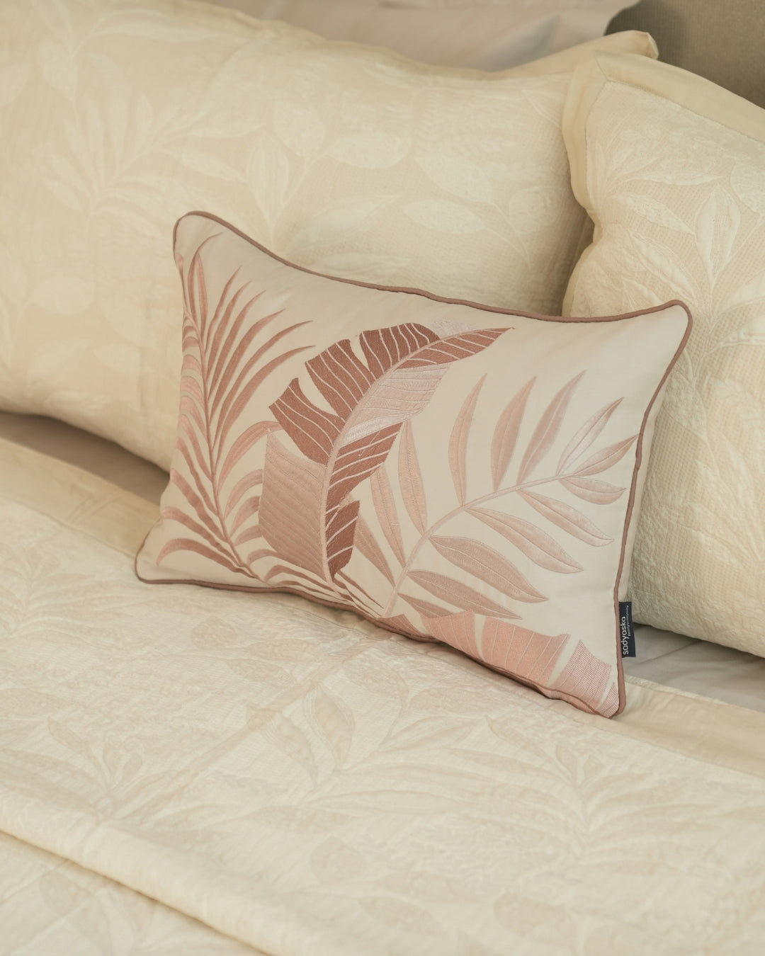 Fleur Ivory Cotton Jacquard Bedding Set (10 PC Set)