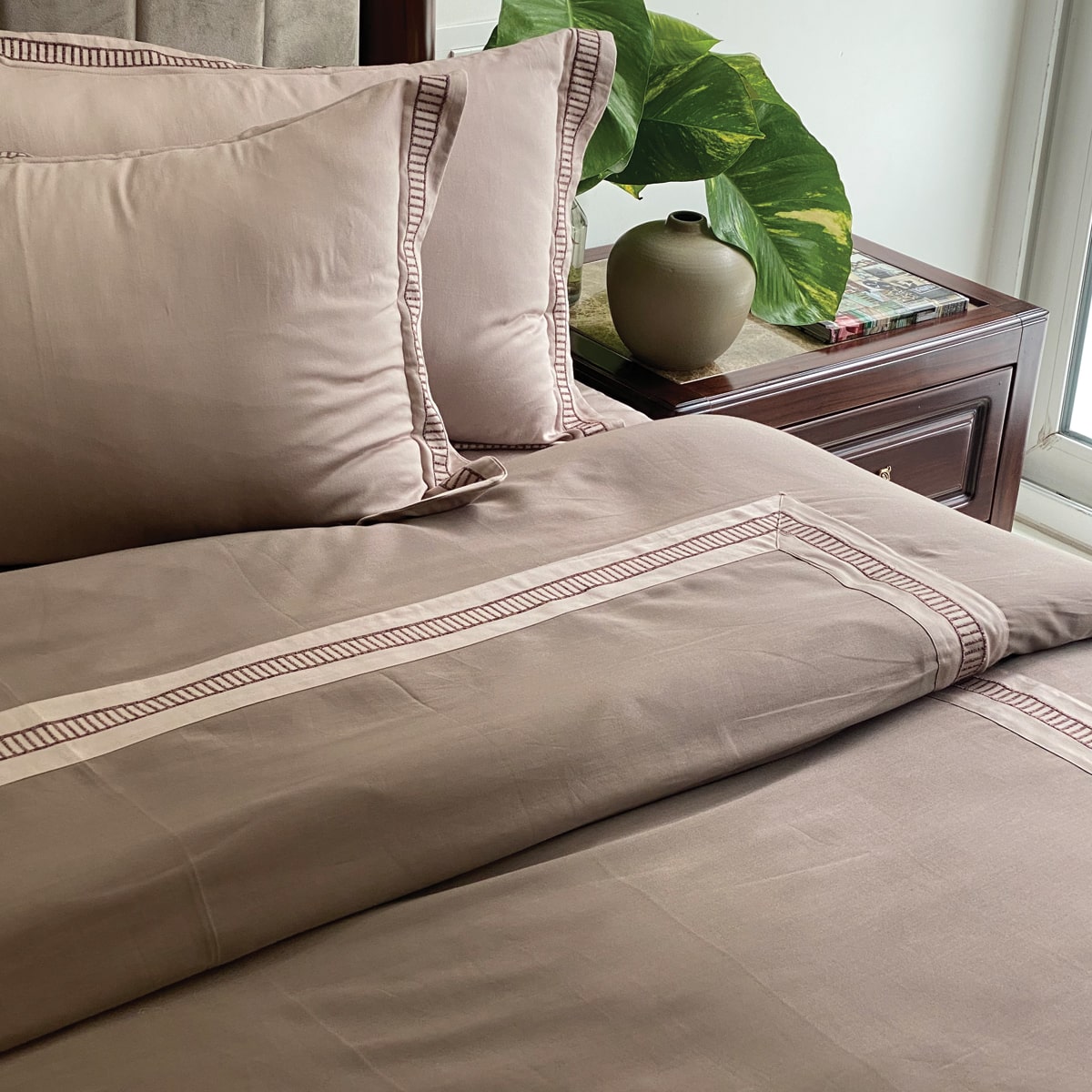 Stairway Taupe and Beige Dreams Duvet Cover