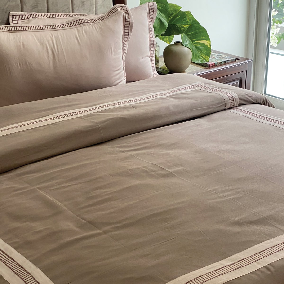Stairway Taupe and Beige Dreams Duvet Cover