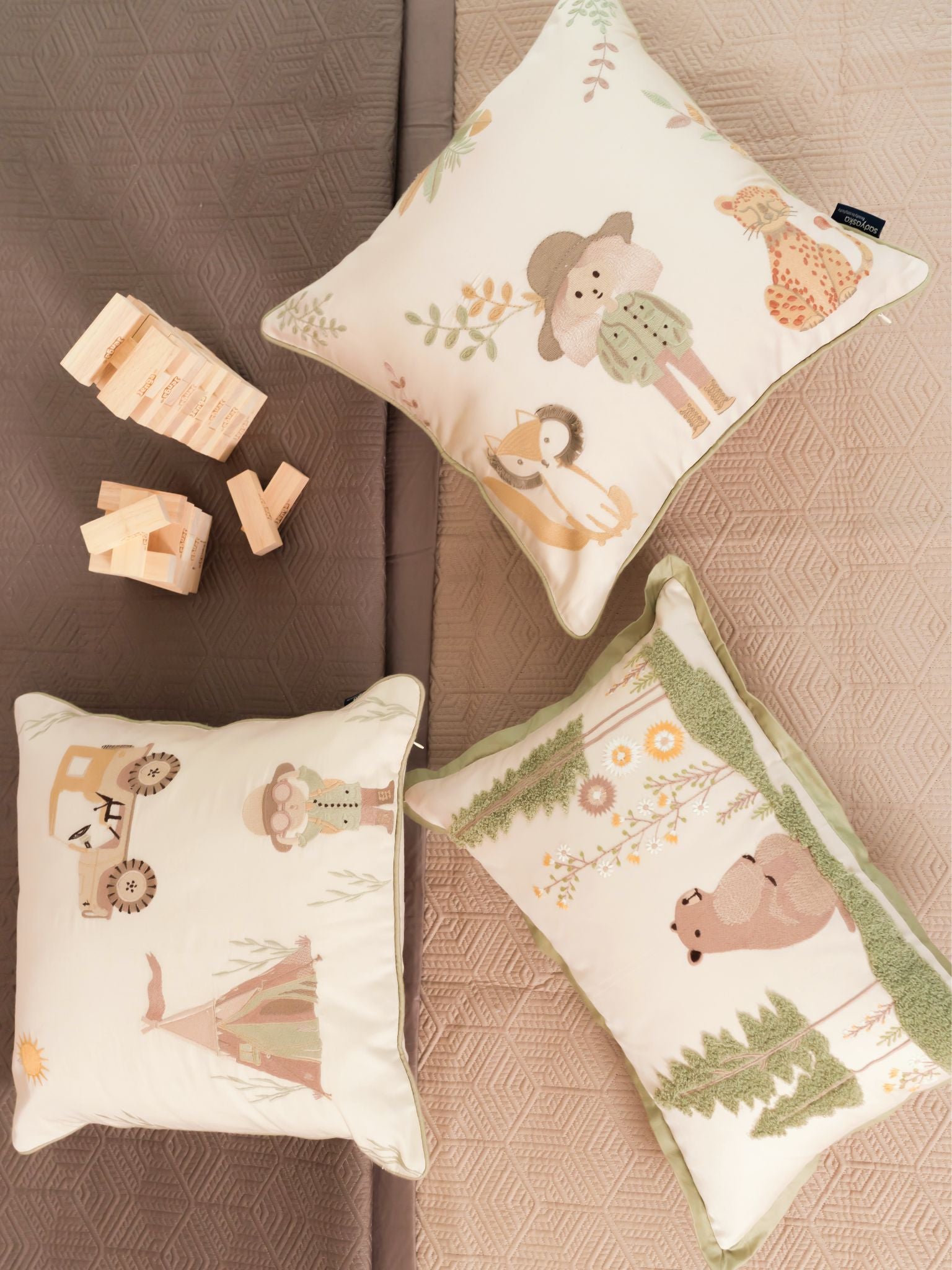 Safari Edition Sand Taupe Kids Cotton Bedding Set (10 PC Set)