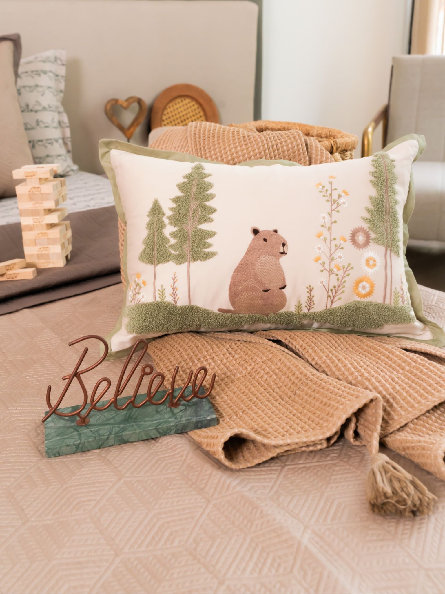 Safari Edition Sand Taupe Kids Cotton Bedding Set (10 PC Set)