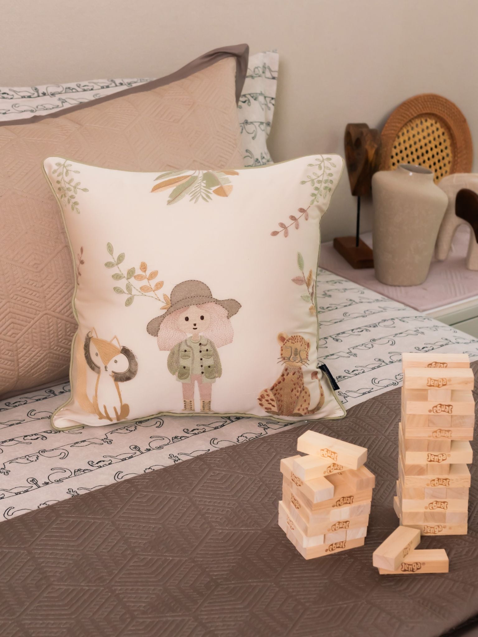 Safari Edition Sand Taupe Kids Cotton Bedding Set (10 PC Set)