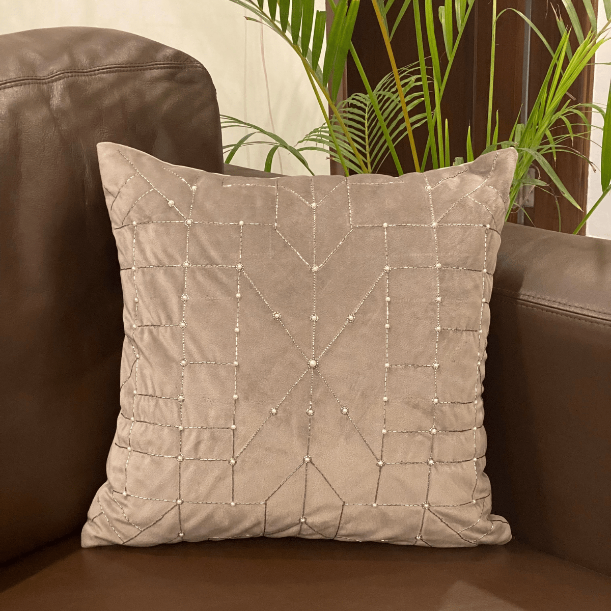 Decorative Scatter Silver Velvet Cushion Cover 16x16