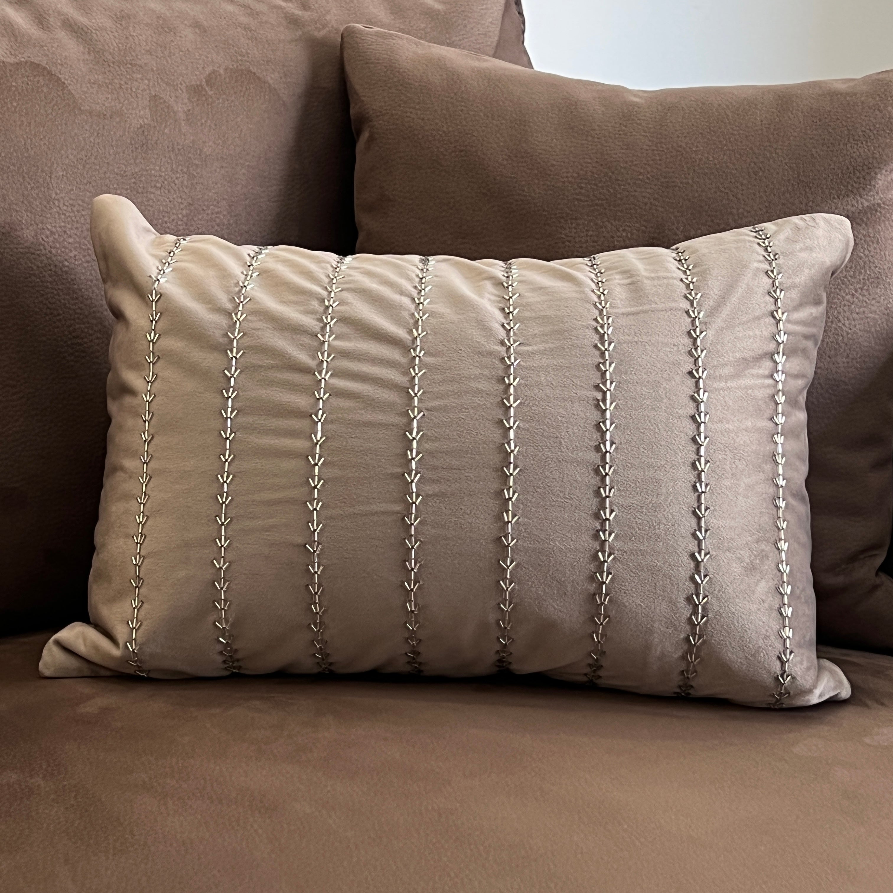Decorative Skylight Silver Velvet Cushion Cover 12x18