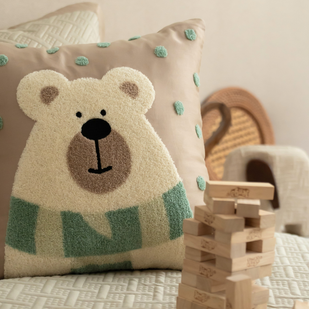 Teddy Club Sand and Beige Kids Bedding Set (10 PC Set)