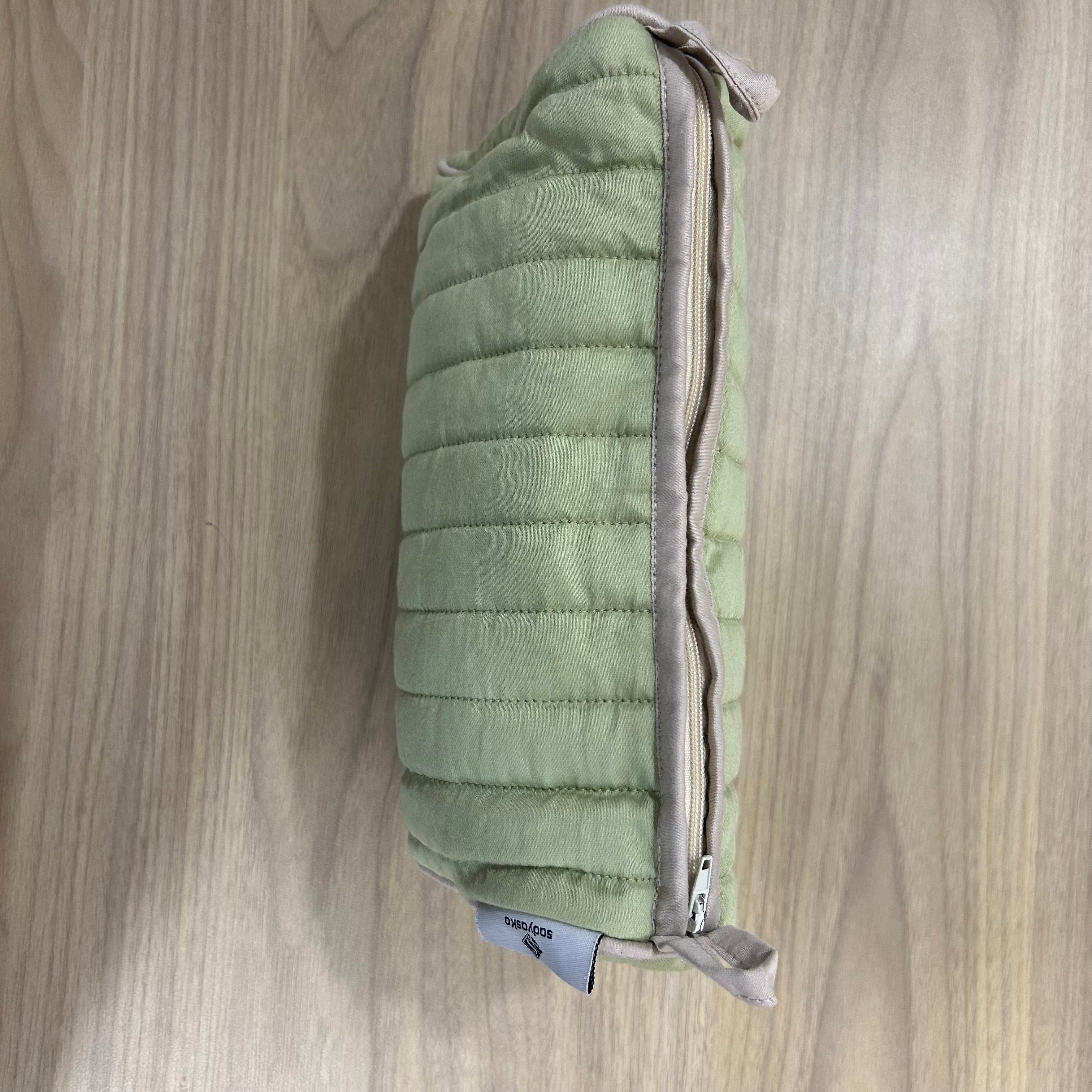 Lime Green Quilted Wedding Jewelry Pouch Cosmetic Make Up Case Handmade Quilt Multifunction Storage