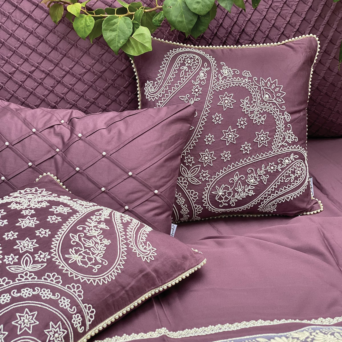 Imperial Pearl Mauve Duvet Cover Trousseau Set (9 PC Set)