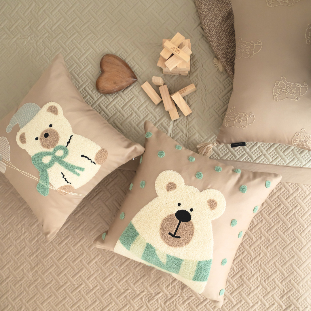 Teddy Club Sand and Beige Kids Bedding Set (10 PC Set)
