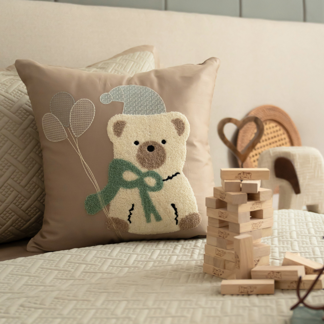 Teddy Club Sand and Beige Kids Bedding Set (10 PC Set)