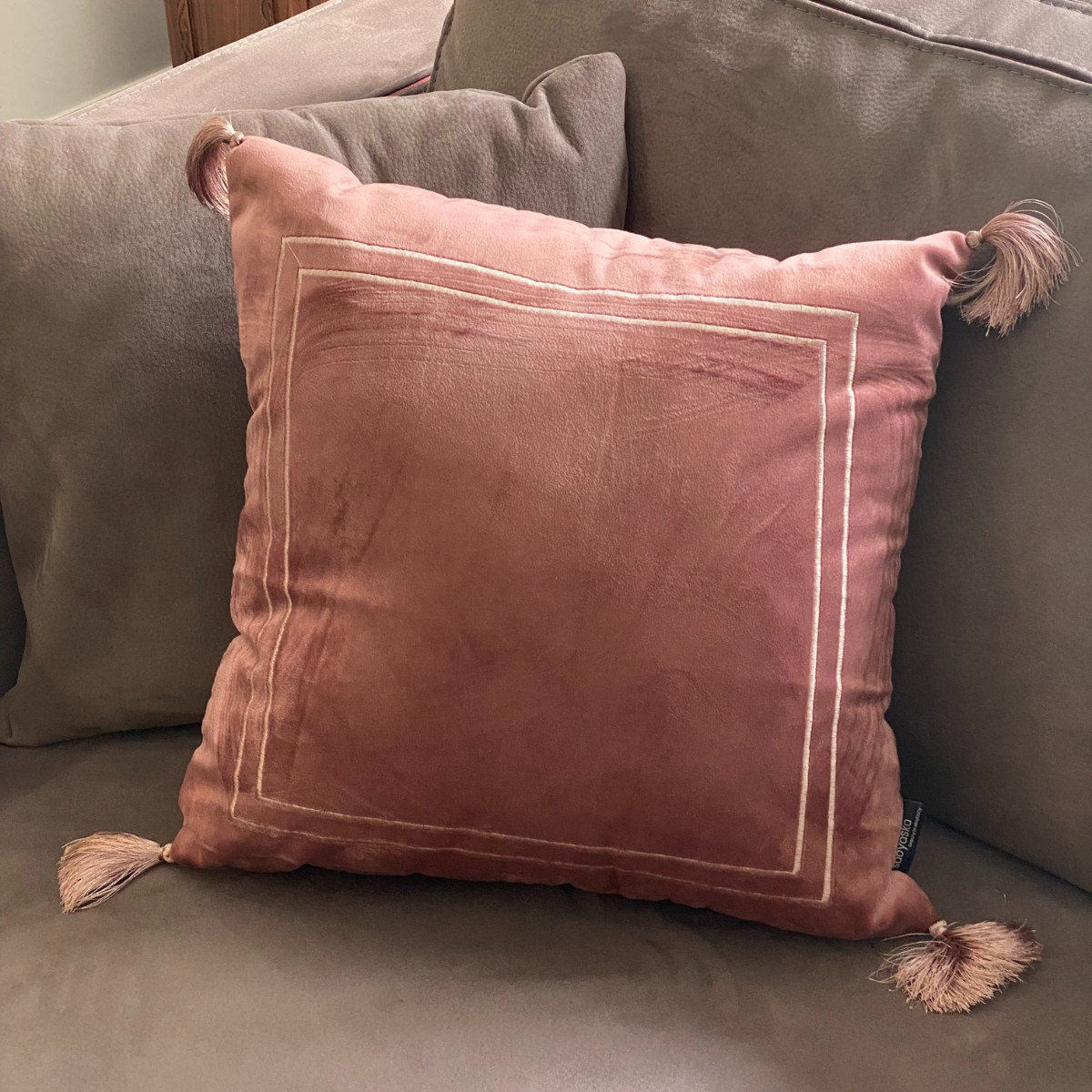 Decorative Frontier Blush Velvet Cushion Cover 16x16