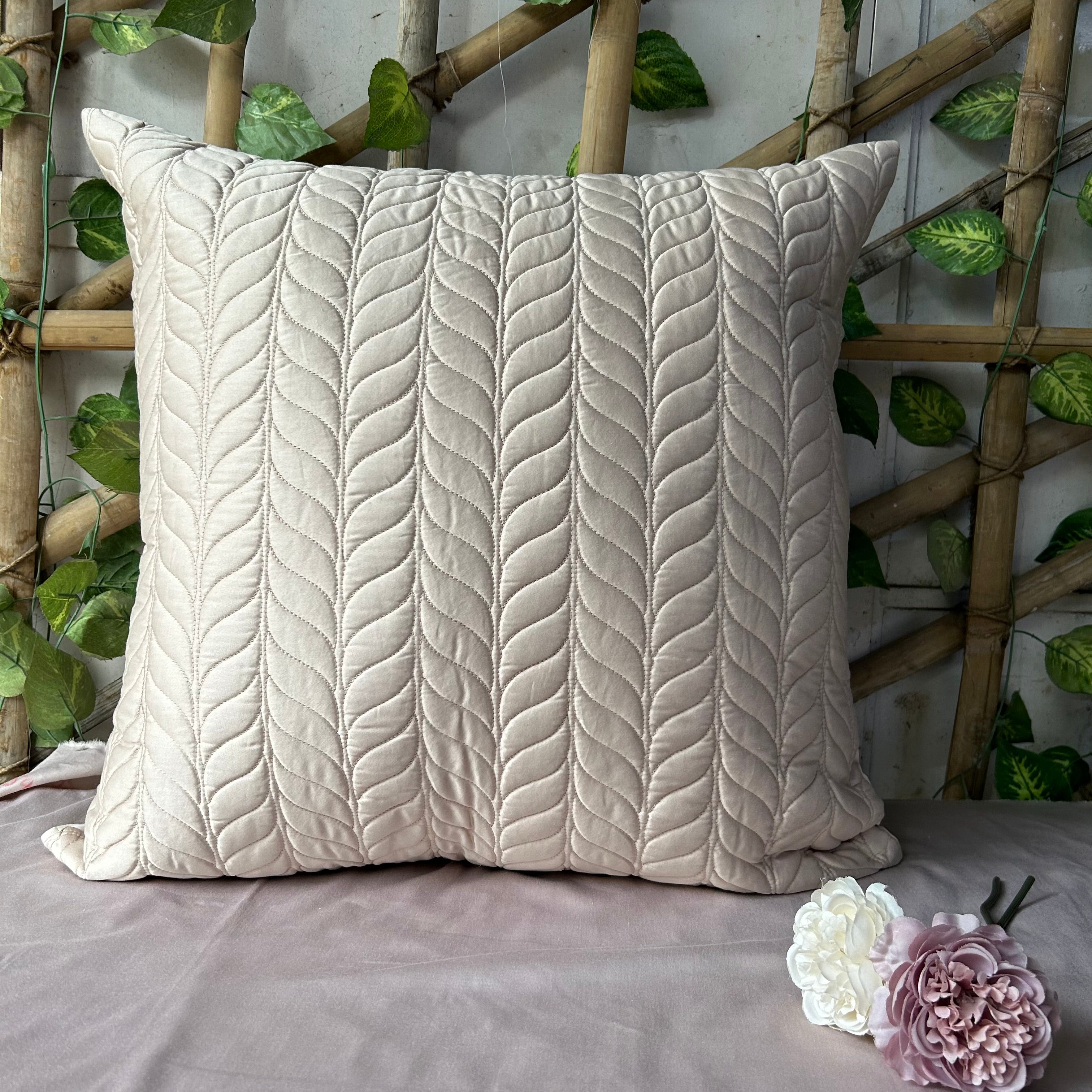 Verdure Buff Quilted Cotton Euro Sham