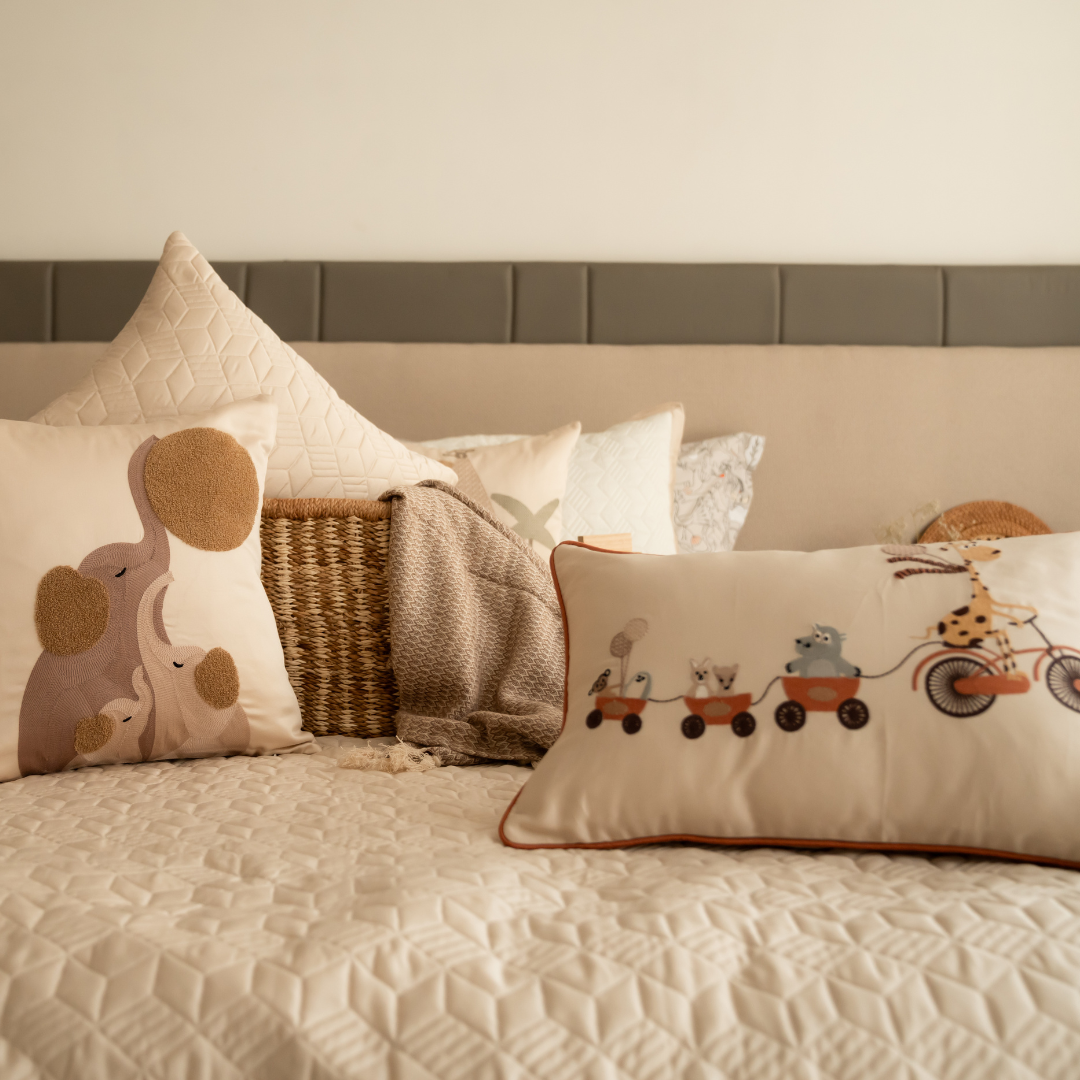 Wild Wonders Oats Beige and Ivory Kids Bedding Set (10 PC Set)