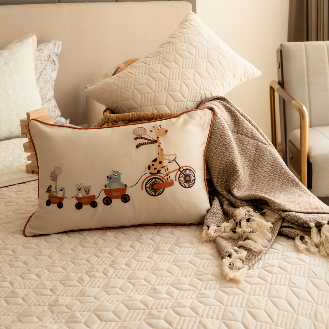 Wild Wonders Oats Beige and Ivory Kids Bedding Set (10 PC Set)